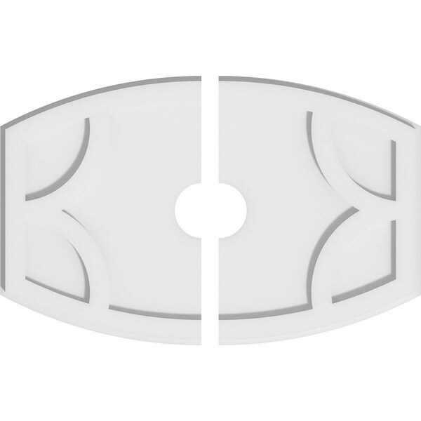 Ekena Millwork Kailey Architectural PVC Ceiling Medallion, 22"W x 14 5/8"H x 3"ID x 11 3/4"C x 1"P, Two-Piece CMP22X14KY2-03000 - main